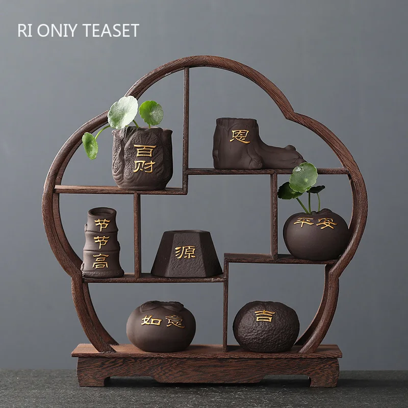 Kreatif Ungu Tanah Liat Teh He - Bonsai Garden Pot ulasan dan harga
