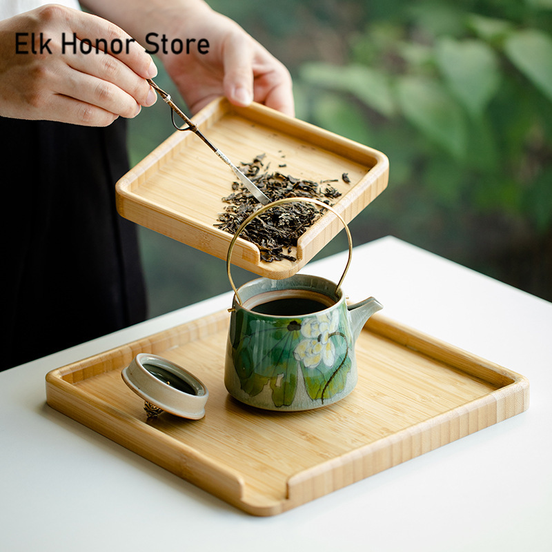 Nampan makanan bambu Cina, wad - Bonsai Garden Pot ulasan dan harga