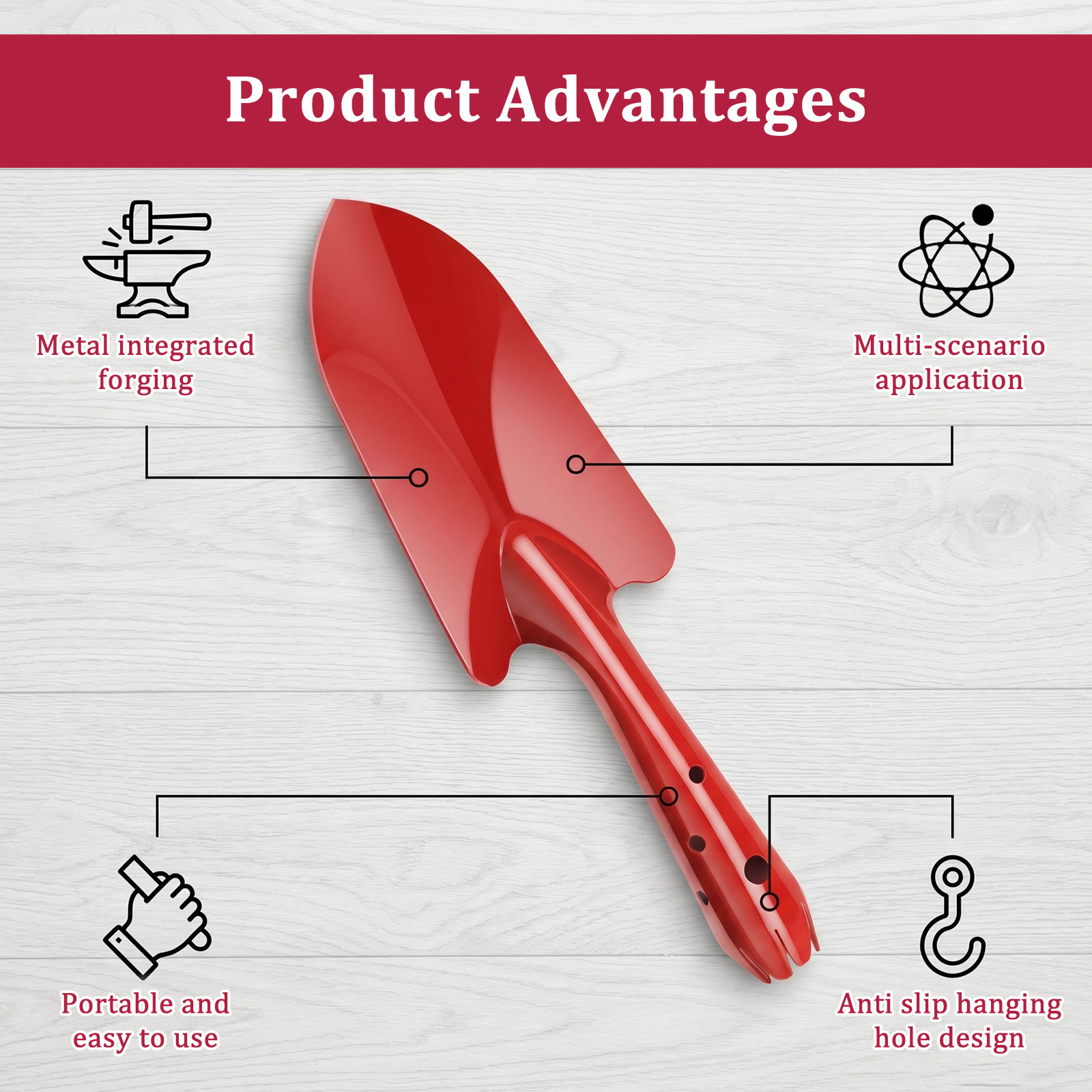 Sekop Taman Logam Tahan Karat  - Soil Scoop Tool ulasan dan harga