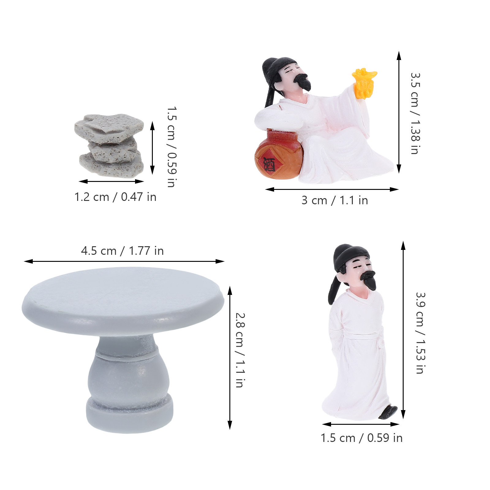 4Pcs Set Meja dan Kursi dengan - Bonsai Zen Garden Set ulasan dan harga