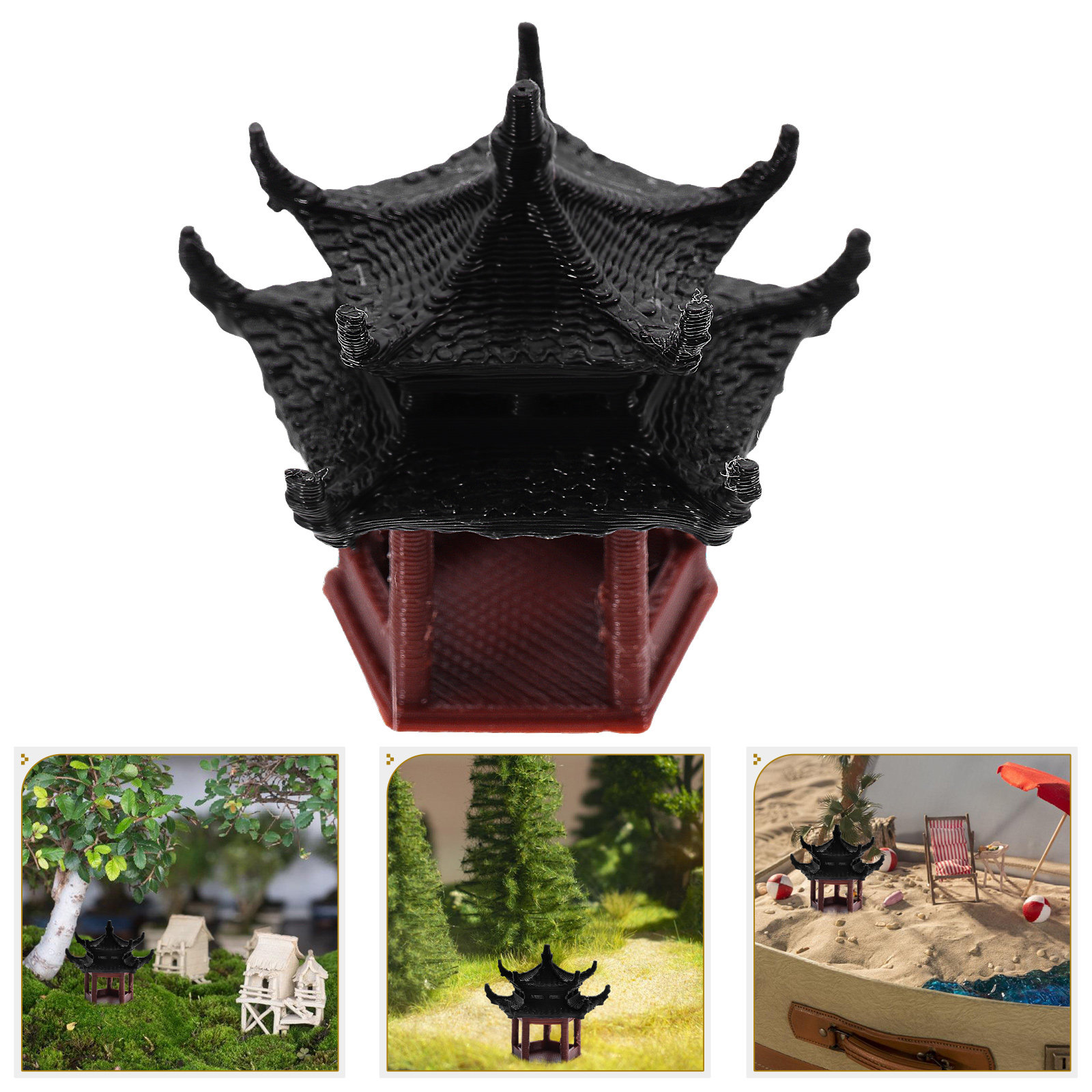 Patung Pagoda Mini 3.5cm Desai - Bonsai Garden Landscape Design ulasan dan harga